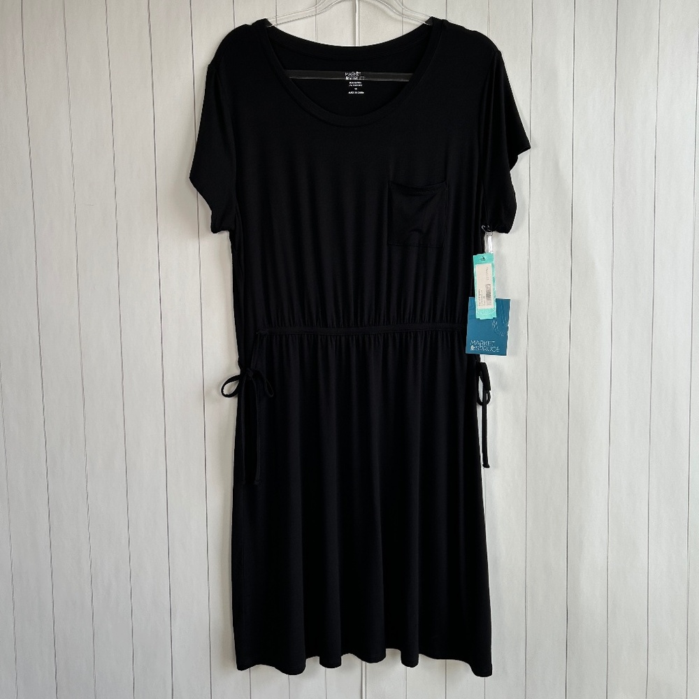 Stitch Fix Market & Spruce plus size 1X Lucia knit dress black stretch NEW